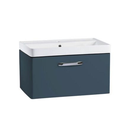 Tavistock Compass Oxford Blue Wall Hung Vanity Unit with Ceramic Basin 800mm