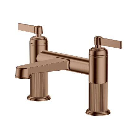 Downton Bright Copper Ribbed Bath Filler Tap