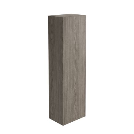 grey wood effect wall mounted tall bathroom storage cabinet