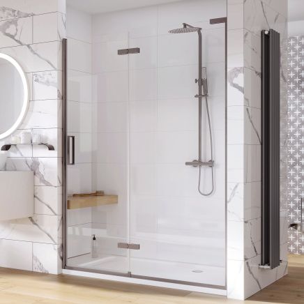 Lanka Gunmetal Hinged Shower Door 1200mm