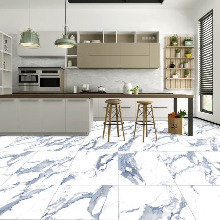 Stockholm Blue Gloss Porcelain Tile - 1200x600mm