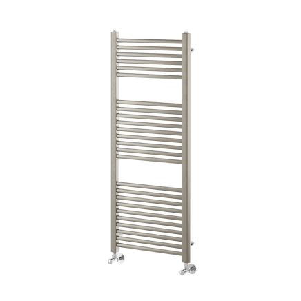 Neptune Brushed Nickel Heated Towel Rail 1200x500mm