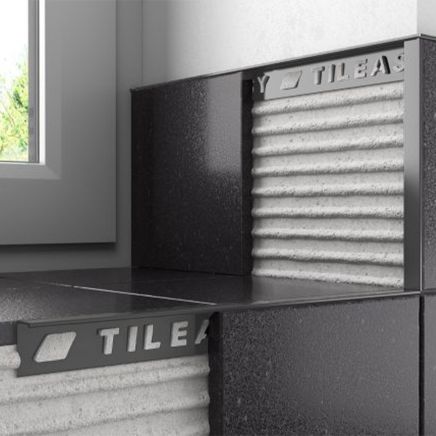 Tileasy Square 12mm Textured Anthracite Tile Trim