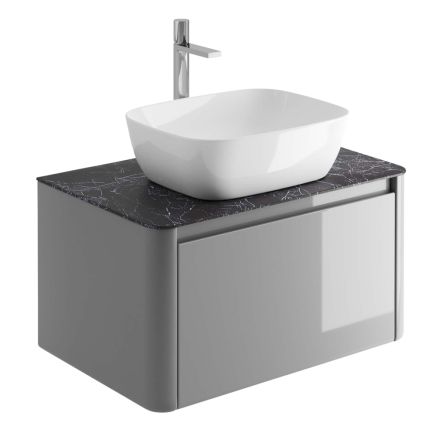 Callerton Light Grey Wall Hung Vanity Unit with Italian Slate Worktop 750mm