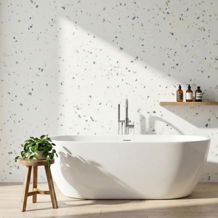Bushboard Nuance White Quartz Tongue & Groove Waterproof Shower Wall Panel 1200mm