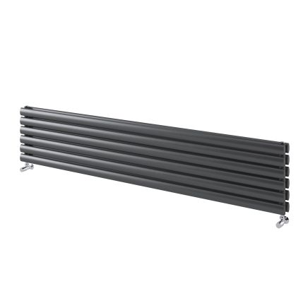 Islington Grey Double Horizontal Radiator - 472x1200mm