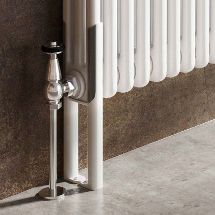 Upton White Pair of Triple Column Radiator Feet