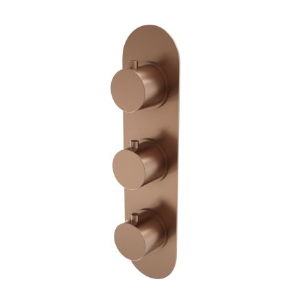 Elora Brushed Bronze Round Concealed Thermostatic Shower Valve With Dual Outlet