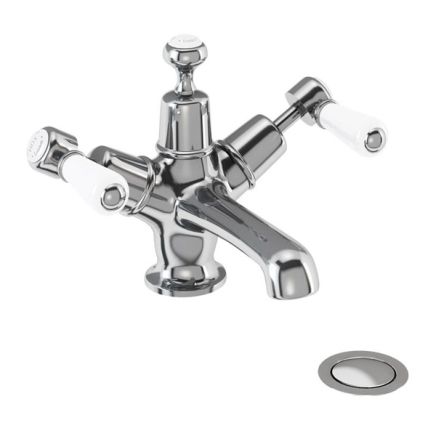 Burlington Kensington Chrome Basin Mixer Tap with Click Clack Waste
