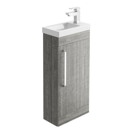 Nante Grey Ash Floor Standing Cloakroom Vanity Unit