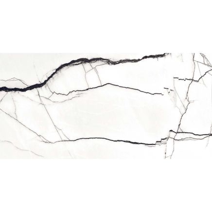 Marquis White Marble Gloss Porcelain Tile 600x1200mm