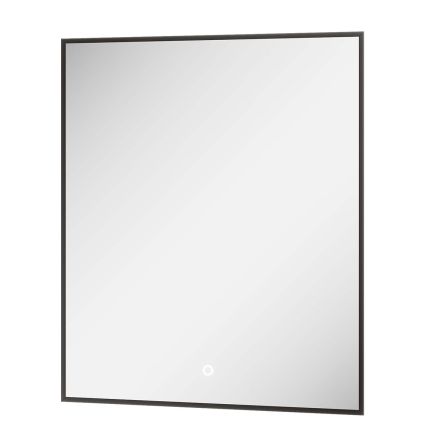 Rione Black Rectangular Backlit LED Heated Mirror 600mm