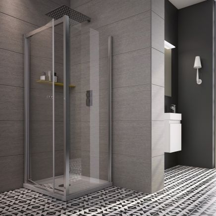 Rivar Chrome Pivot Shower Door 800mm