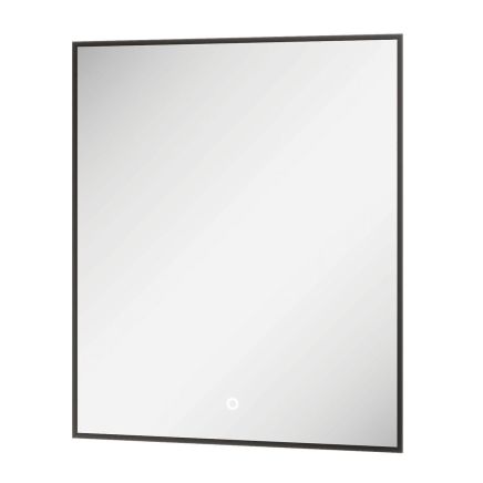 Rione Black Rectangular Backlit LED Heated Mirror 500mm