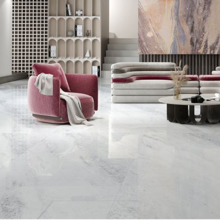 Rainbow Crystal Rise White Gloss Marble Tile 600x1200mm