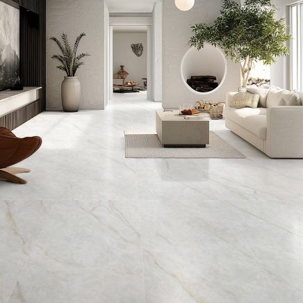 Tornado Bianco White Porcelain Gloss Tile 600x1200mm