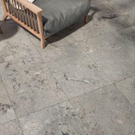 Kratos Dark Stone Effect Outdoor Porcelain Tile - 450x650mm