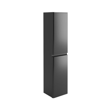 Neon Gloss Titanium Grey Wall Mounted Tall Storage Cabinet