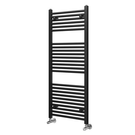 Neptune Matt Black Heated Towel Rail 1200x400mm