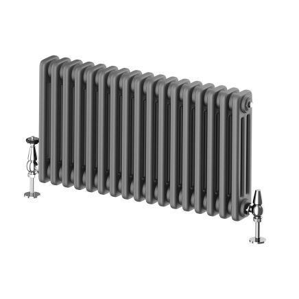 Upton Grey Triple Horizontal Column Radiator - 400x785mm
