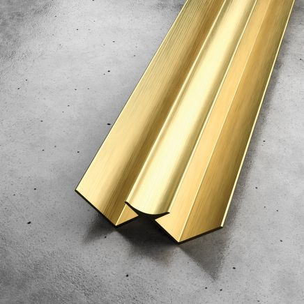 Nuova Brushed Gold Shower Wall Panel Internal Corner 11.5mm