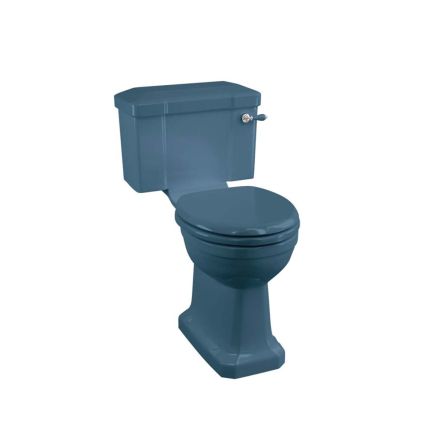 Burlington Alaska Blue Close Coupled Toilet with Soft Close Toilet Seat