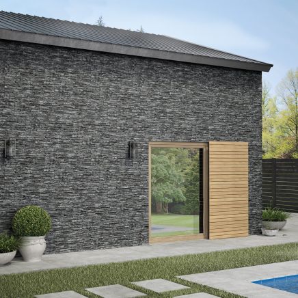 Archimedes Dark Grey Matt Porcelain Tile 320x890mm
