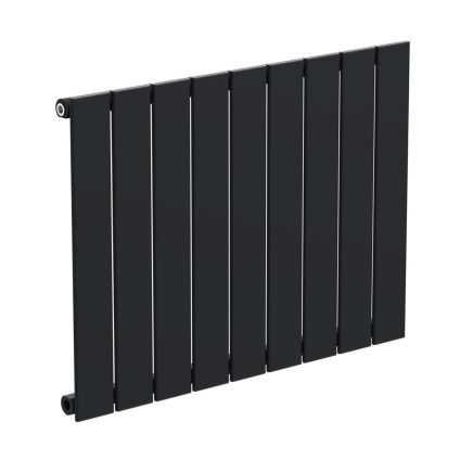 Livio Black Horizontal Single Panel Aluminium Radiator 600x810mm