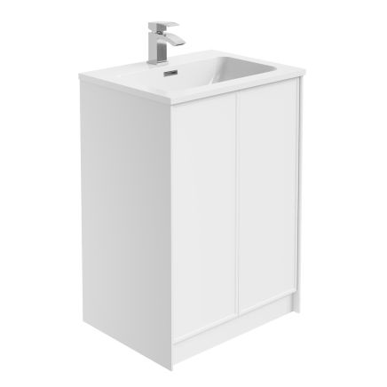 Kendal Matt White Floor Standing Vanity Unit - 600mm