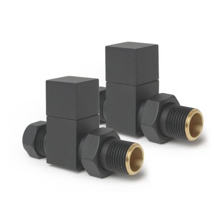 Square Straight Pair of Radiator Valves Spec Drawing