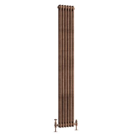 Clement Antique Copper Double Vertical Column Radiator - 1800x290mm