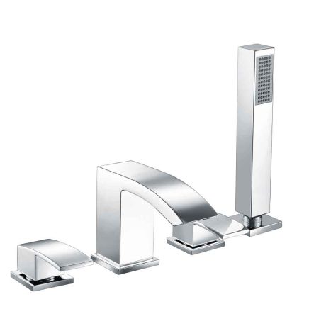 Tear Chrome Deck Mounted 4 Hole Bath Shower Mixer Tap