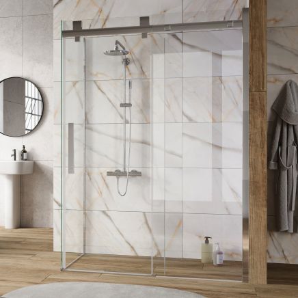 Solet Chrome Sliding Shower Door 1200mm