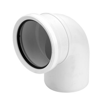 Wavin Omas Soil White Spigot Bend 90 Degree 110mm - 4s160w