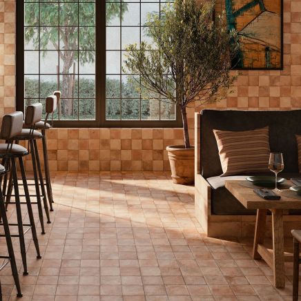 Lena Natural Square Porcelain Terracotta Tile 223x223mm