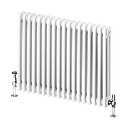 Upton White Triple Horizontal Column Radiator - 600x785mm