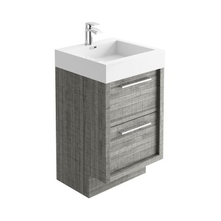 Winslow Grey Ash Floor Standing Vanity Unit with Basin 500mm