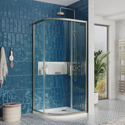 Fabio Brushed Nickel Sliding Shower Door Quadrant 800x800mm