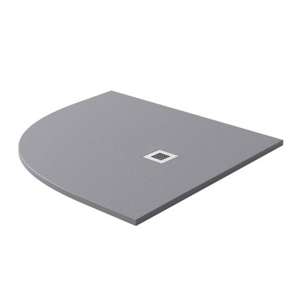 Peoria Grey Slate Effect Left Hand Offset Quadrant Shower Tray 1200x900mm