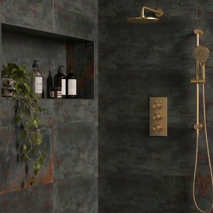 Metallica Titanium Lappato Porcelain Tile 300x600mm 210744-BOX roomset