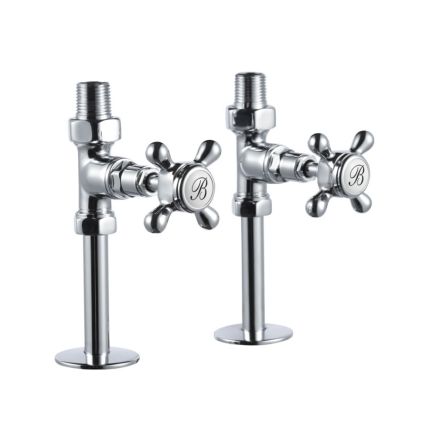 Burlington Chrome Traditional Straight Pair of Radiator Valves