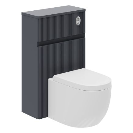 Wish Ribbed Charcoal WC Unit