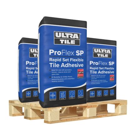 ProFlex SP S1 Grey Flexible Wall & Floor Adhesive - 20kg (Pallet Deal - 54 Bags)