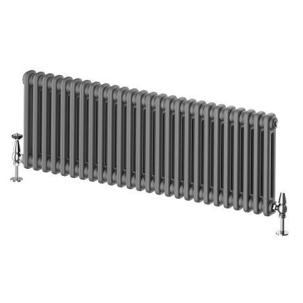 Upton Grey Double Horizontal Column Radiator - 400x1190mm