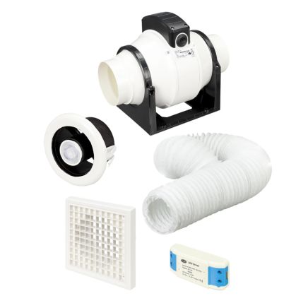 Strand White Ceiling Extractor kit with LED Light