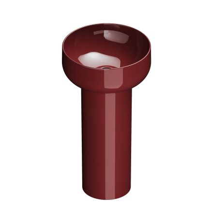 Verity Round Basin & Full Pedestal in Rubino Gloss
