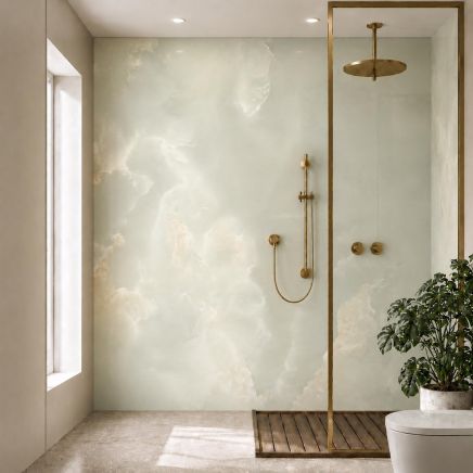 Pristina Pearl Onyx Waterproof PVC Shower Wall Panel 1000x2400mm