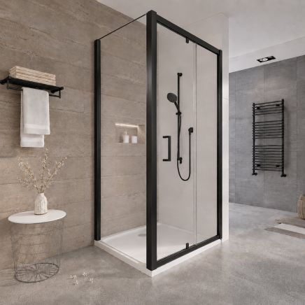 Fabio Black Shower Side Panel