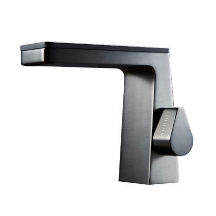 Baylin Gunmetal Basin Mixer Tap with Slate Effect Tap