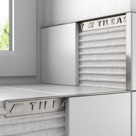 Tileasy Square 12mm Stainless Steel Effect Tile Trim
